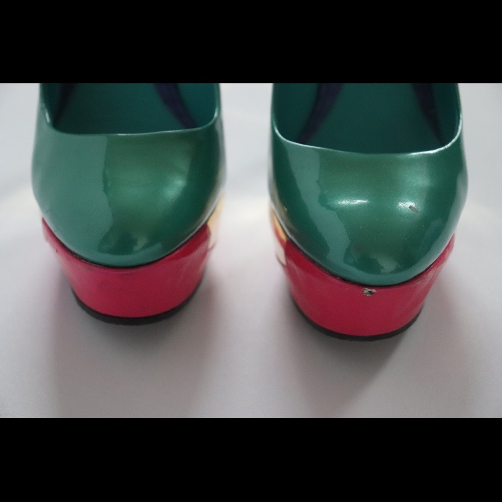 Brian Atwood Leonida Colorblock Heels Sz 7.5 - Picture 15 of 15